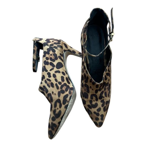 Leopard print ankle straps, stiletto heel low cut booties brown ASOS size 5 - Picture 8 of 16